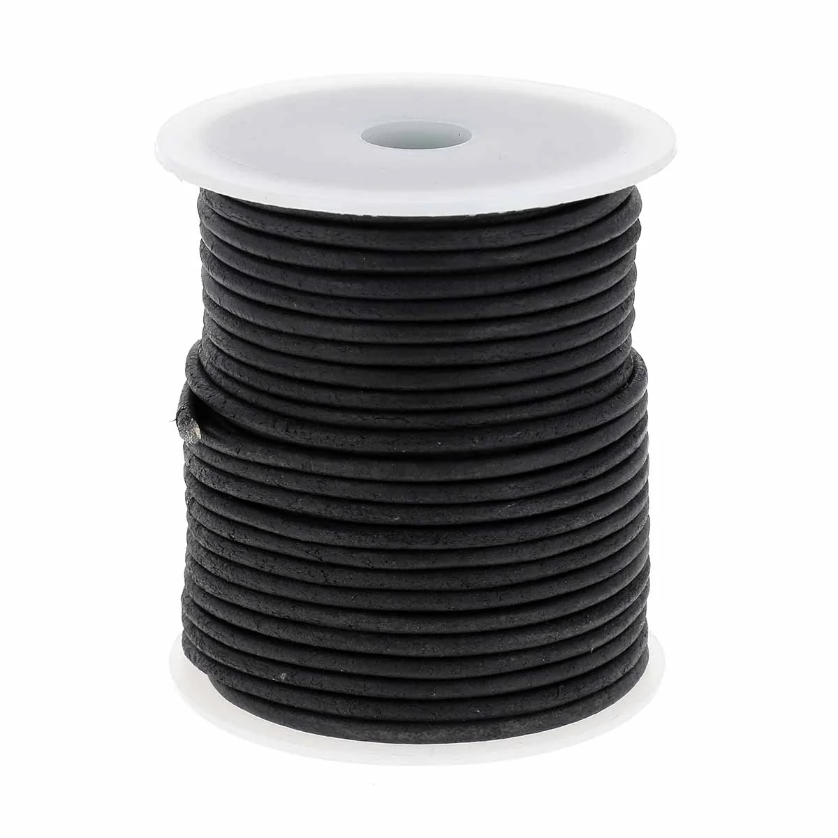 Lacet en cuir teinté Rond - NOIR - Image 8