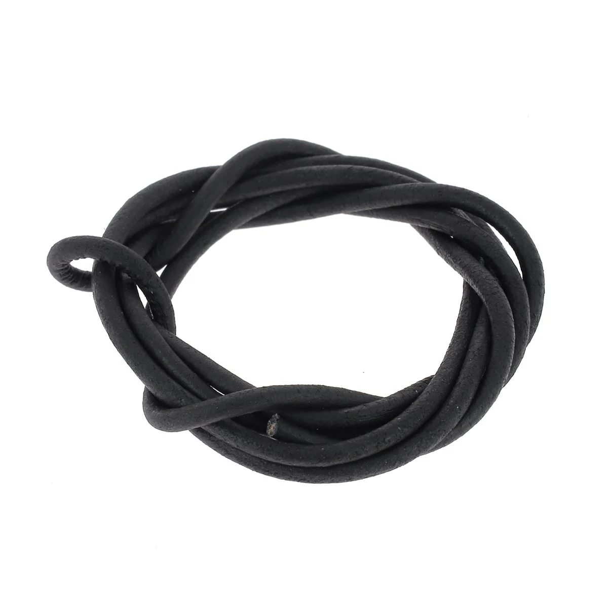 Lacet en cuir teinté Rond - NOIR - Image 9