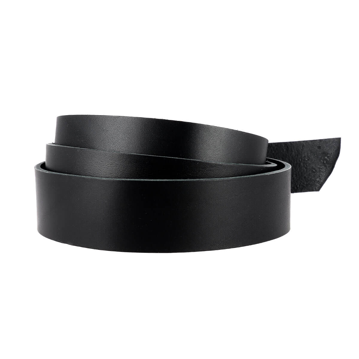 Lanière en cuir de collet NOURRI LISSE tannage végétal - NOIR - Ép 3,2mm
