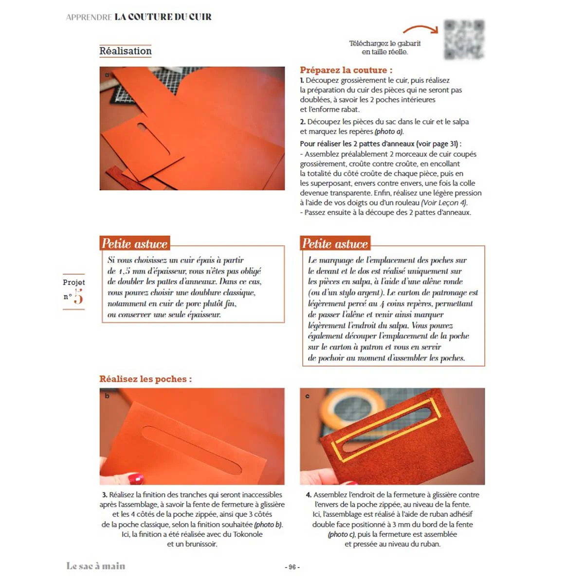 Livre "Apprendre la couture du cuir en 10 leçons" - Huguette Paillettes - Image 8
