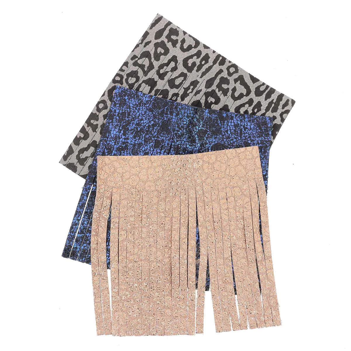 Lot de 3 découpes grands POMPONS pour porte-clés en cuir FANTAISIE - Image 3