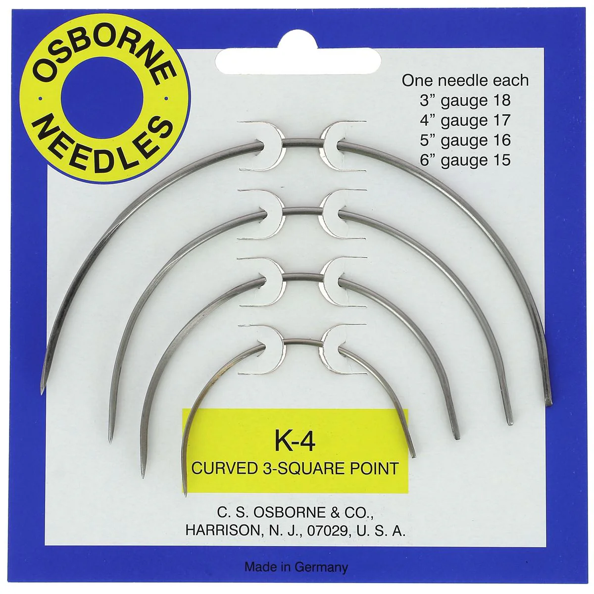Lot de 4 aiguilles courbes pour coudre le cuir pointe TRIANGLE - K4 - Image 3