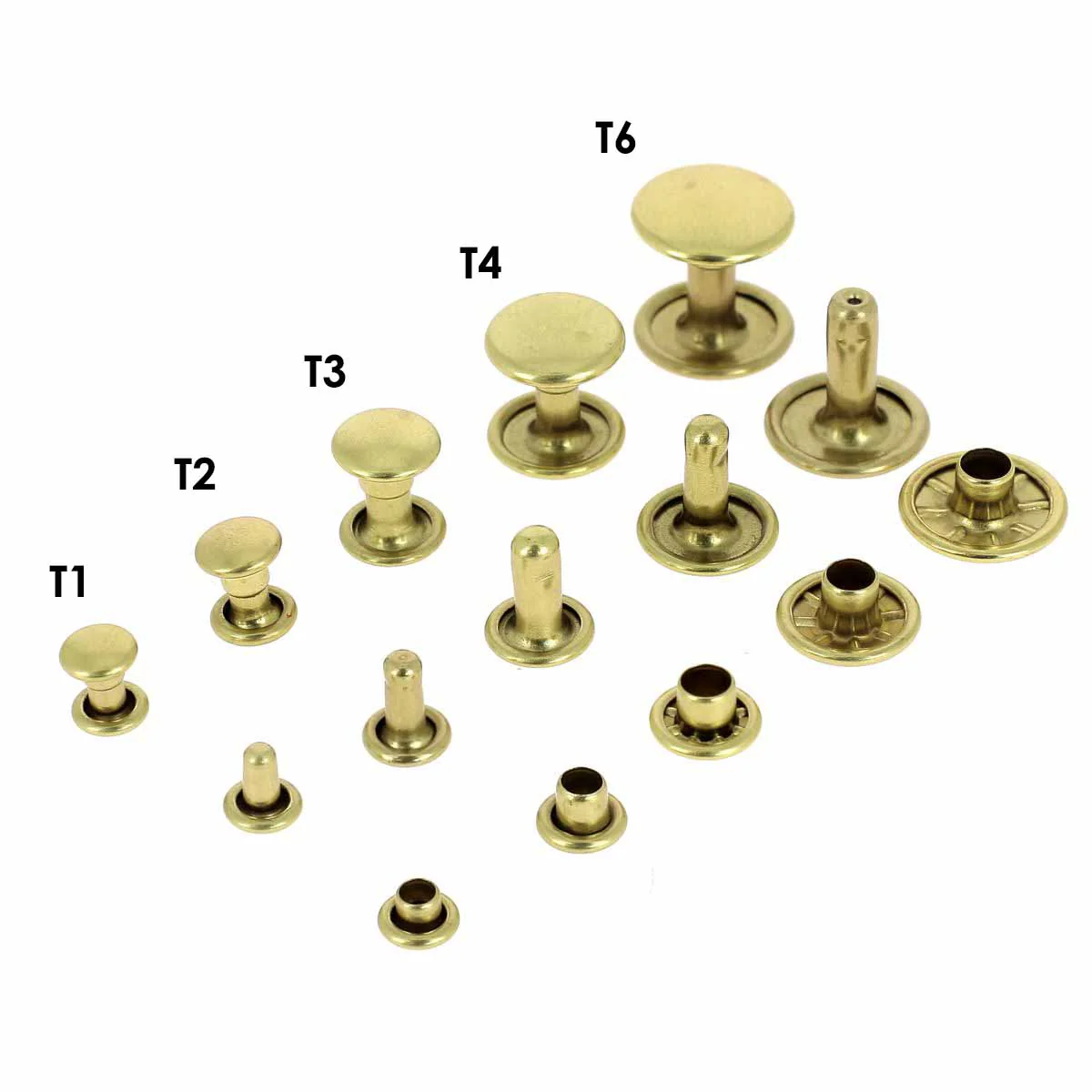 Lot de gros rivets DOUBLE CALOTTE en laiton (T6) - Image 10