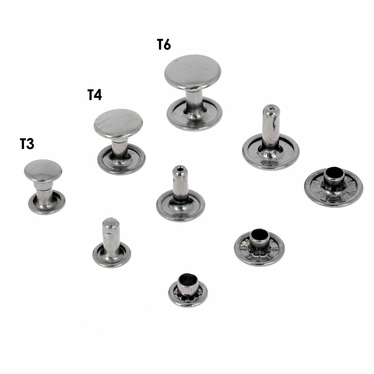 Lot de gros rivets DOUBLE CALOTTE en laiton (T6) - Image 3