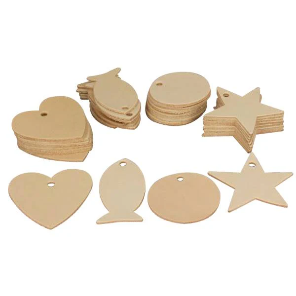 Lot de 40 découpes pour GRAND porte clés en cuir naturel à personnaliser