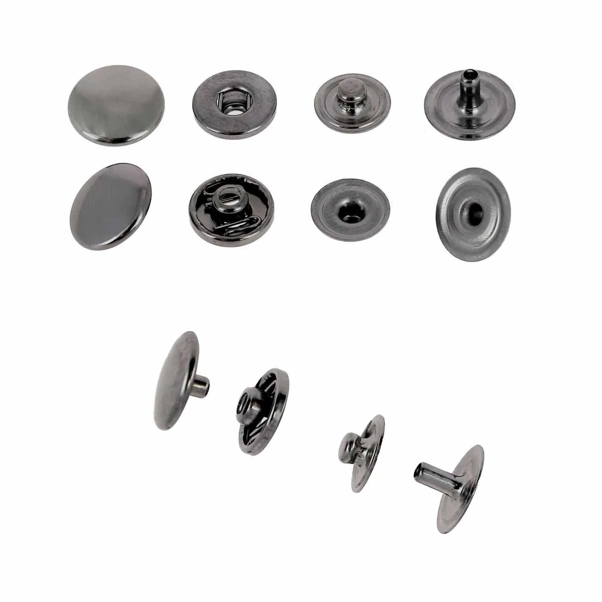 Lot de boutons pression en laiton - Diamètre 10.5mm - Image 4