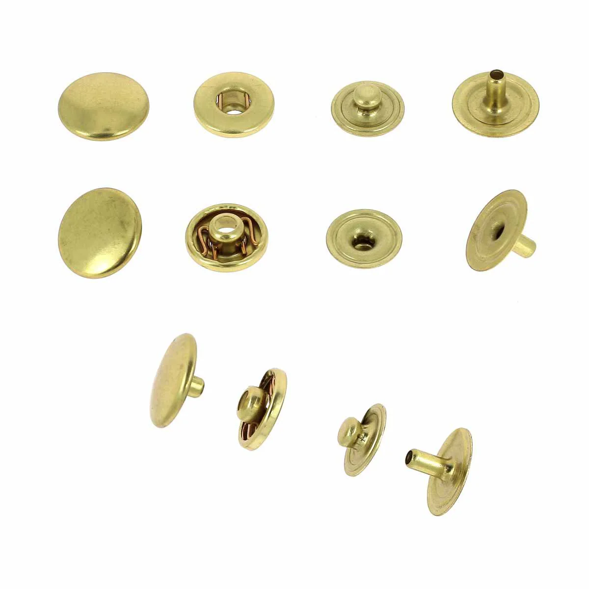 Lot de boutons pression en laiton - Diamètre 10.5mm - Image 5