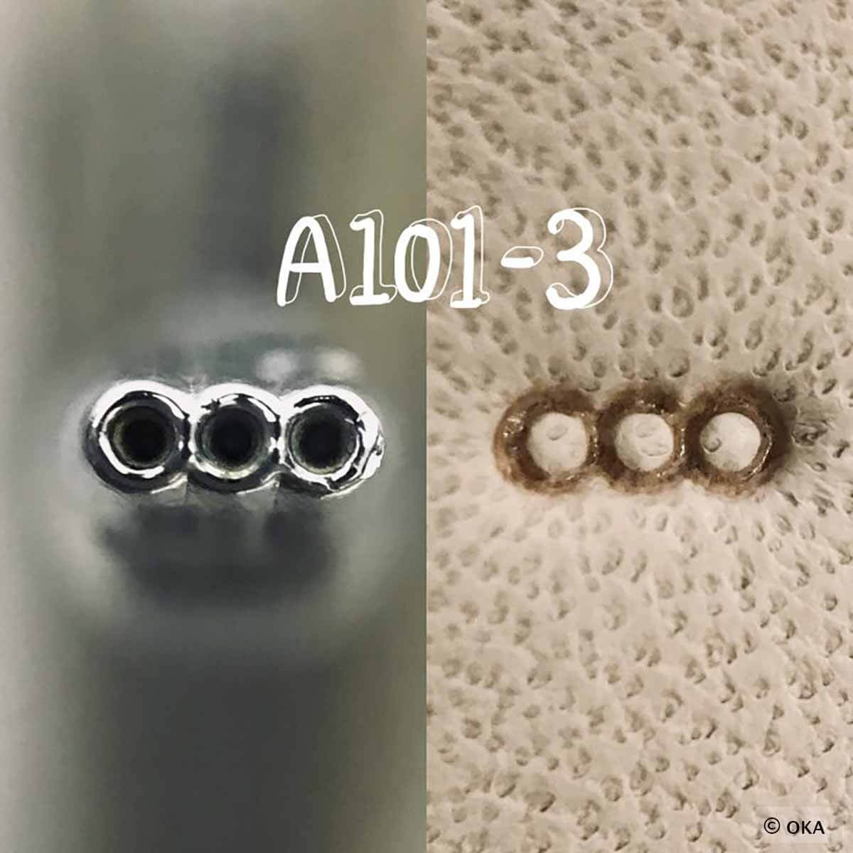 Matoir sur manche OKA - Background 3 ronds en ligne 3,4mm - A101-3