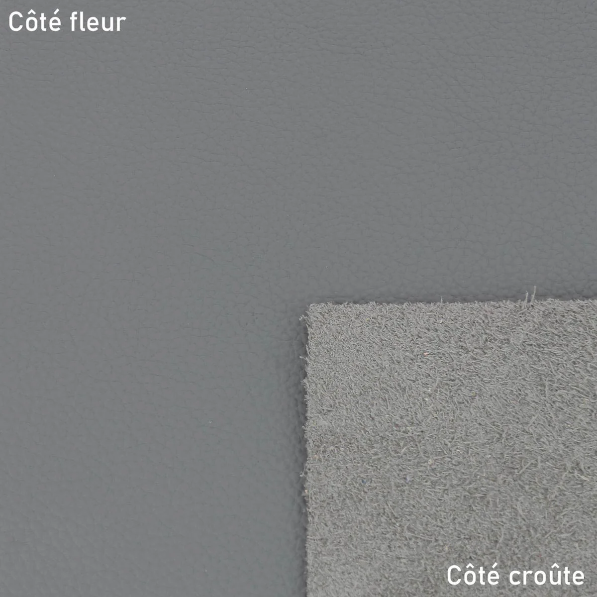 Morceau de cuir automobile grainé - GRIS - Image 2