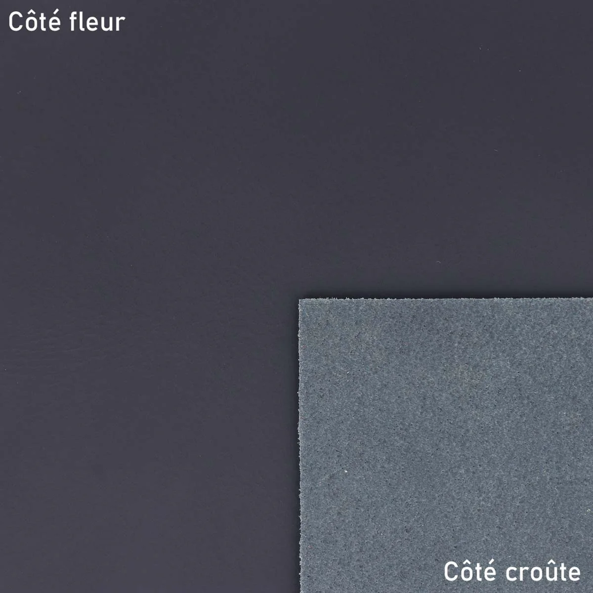 Morceau de cuir de croupon tannage végétal - BLEU MARINE - Image 4