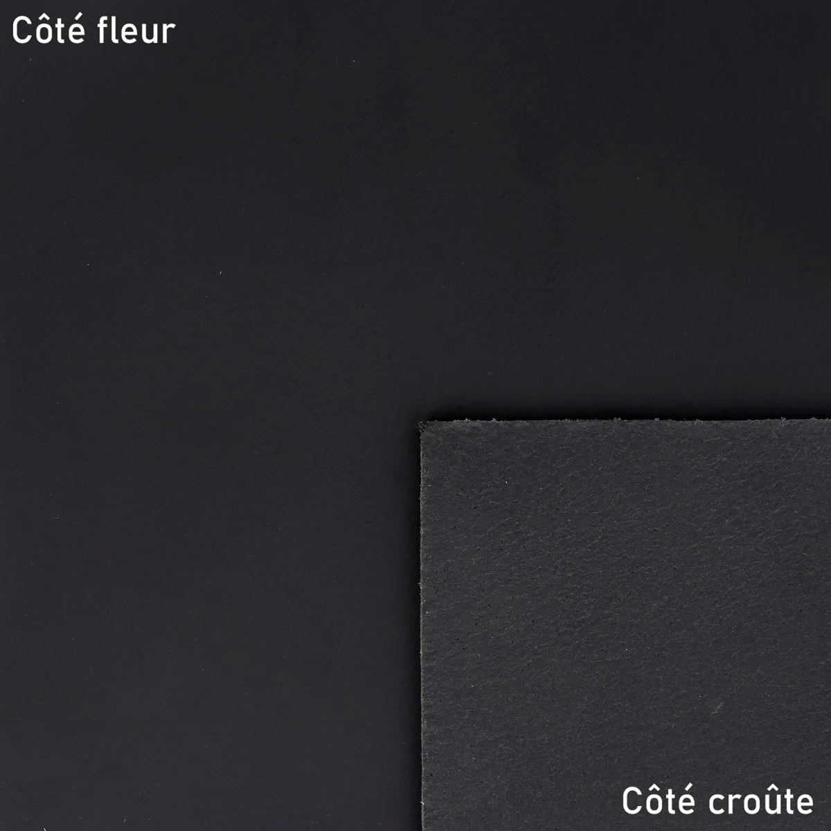 Morceau de cuir de croupon tannage végétal - NOIR - Image 4