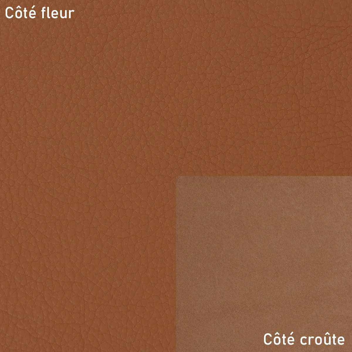 Morceau de cuir de taurillon GROGRAIN - CARAMEL T86 - Image 2