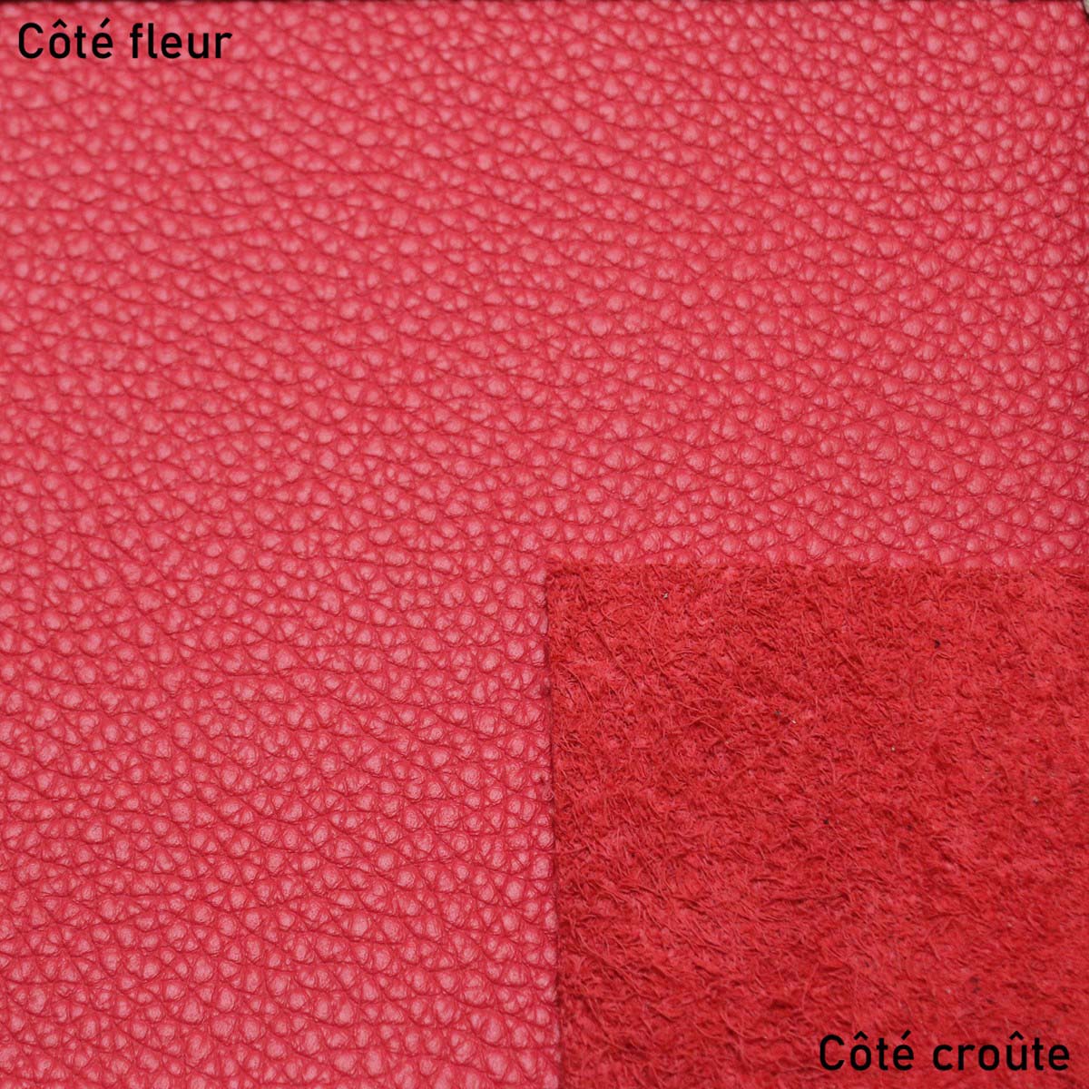 Morceau de cuir de taurillon GROGRAIN - ROSE FRAMBOISE K27 - Image 2