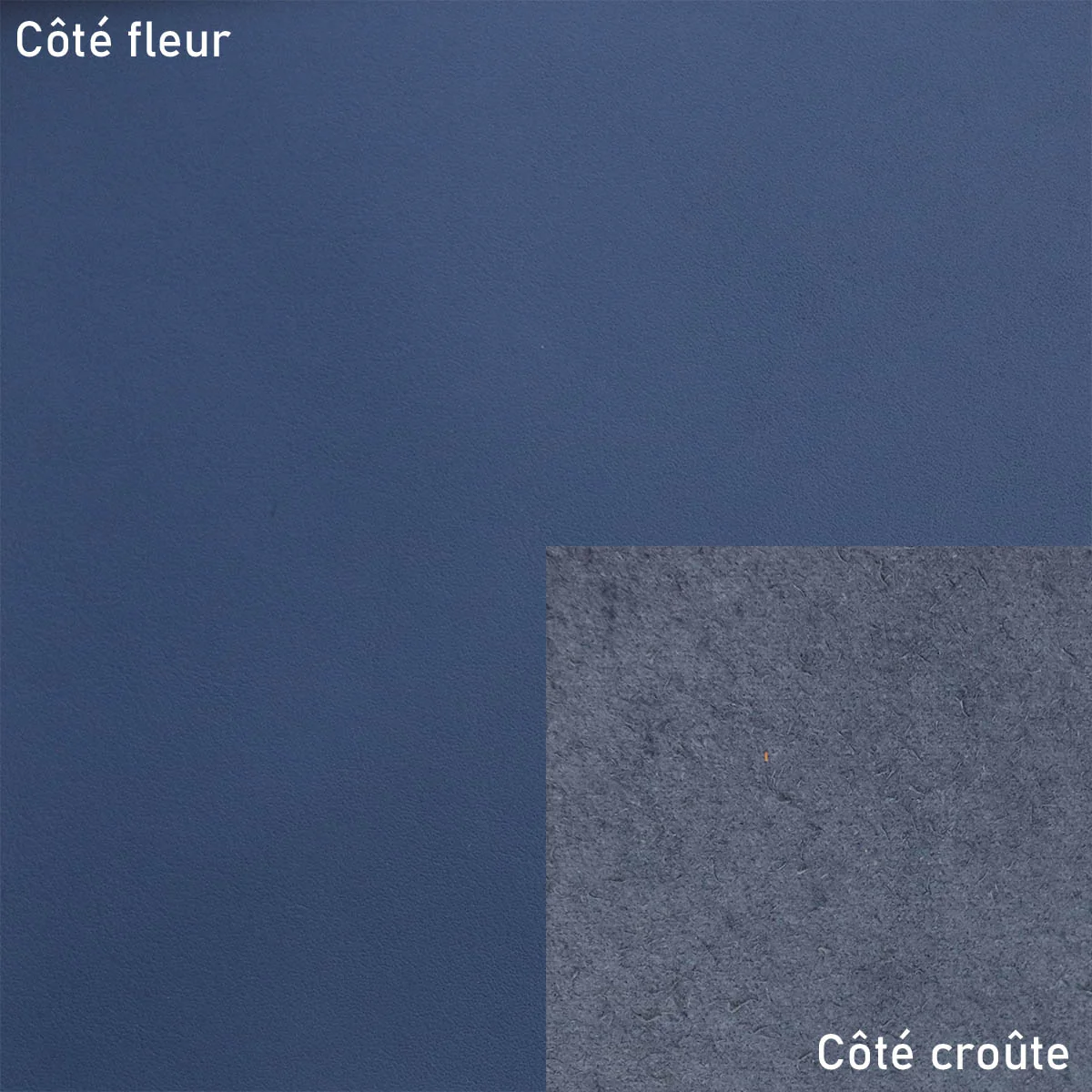 Morceau de cuir de vachette lisse - BLEU P57 - Image 2