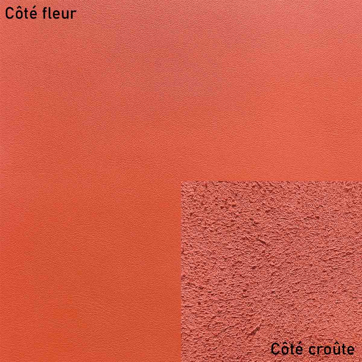 Morceau de cuir de vachette lisse - ROUGE K28 - Image 2