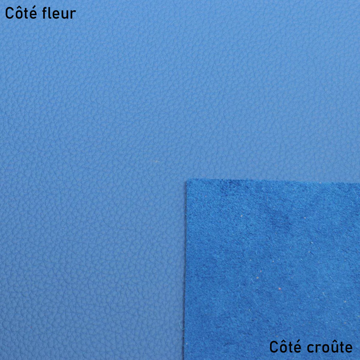 Morceau de cuir de vachette PLAYA - BLEU L61 - Image 2