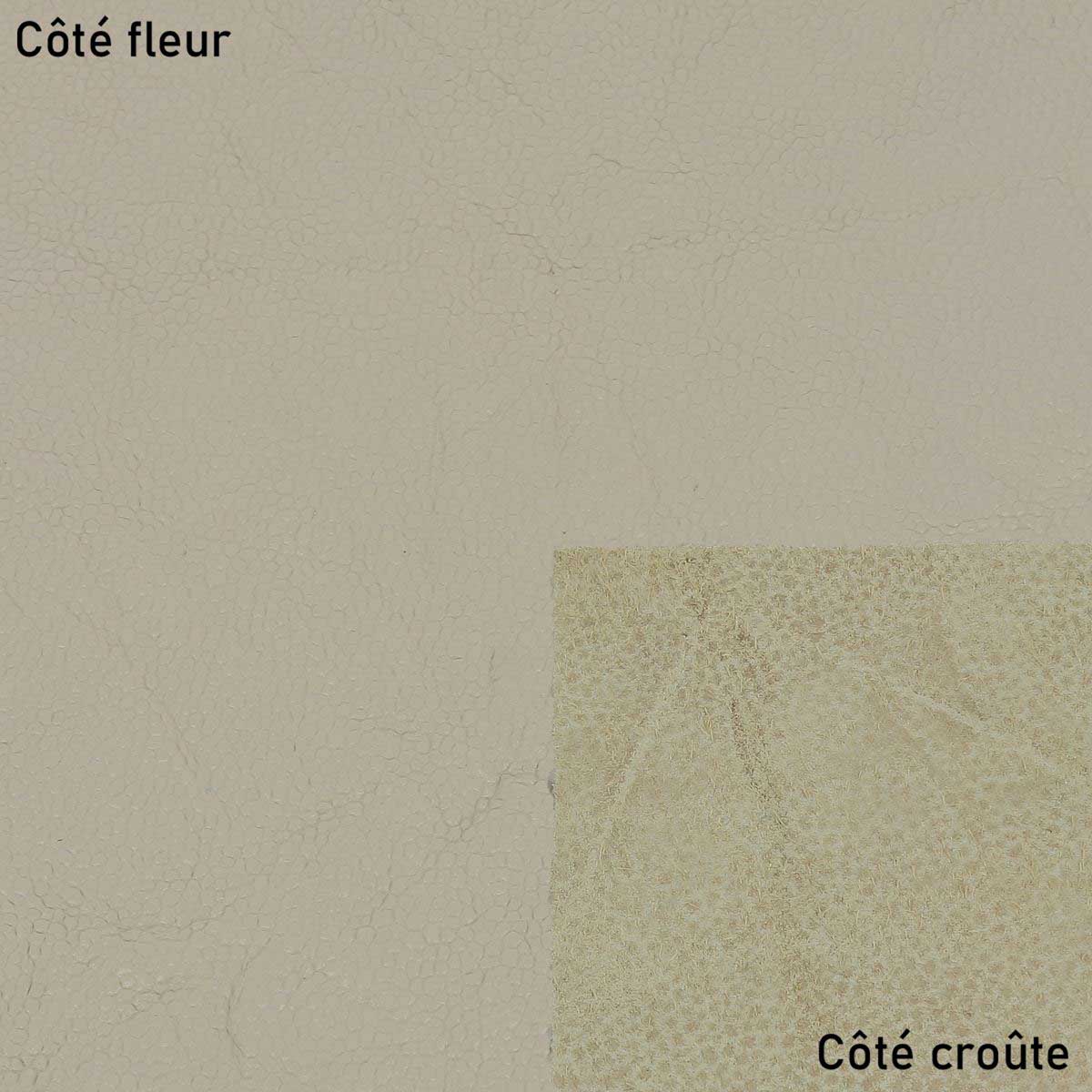 Morceau de cuir de veau froissé grain caviar - BEIGE D11 - Image 2