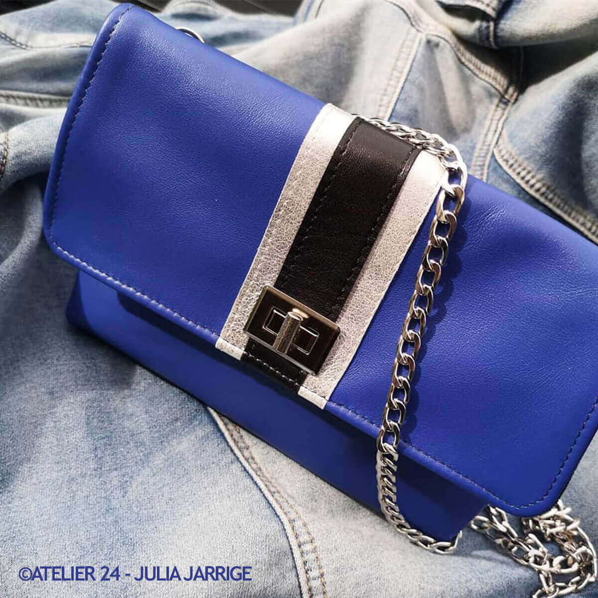 Morceau de cuir SATINLYS - BLEU - Image 5