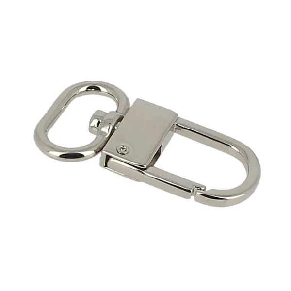Mousqueton tournant demi rond - Nickelé - Lanière 19 mm