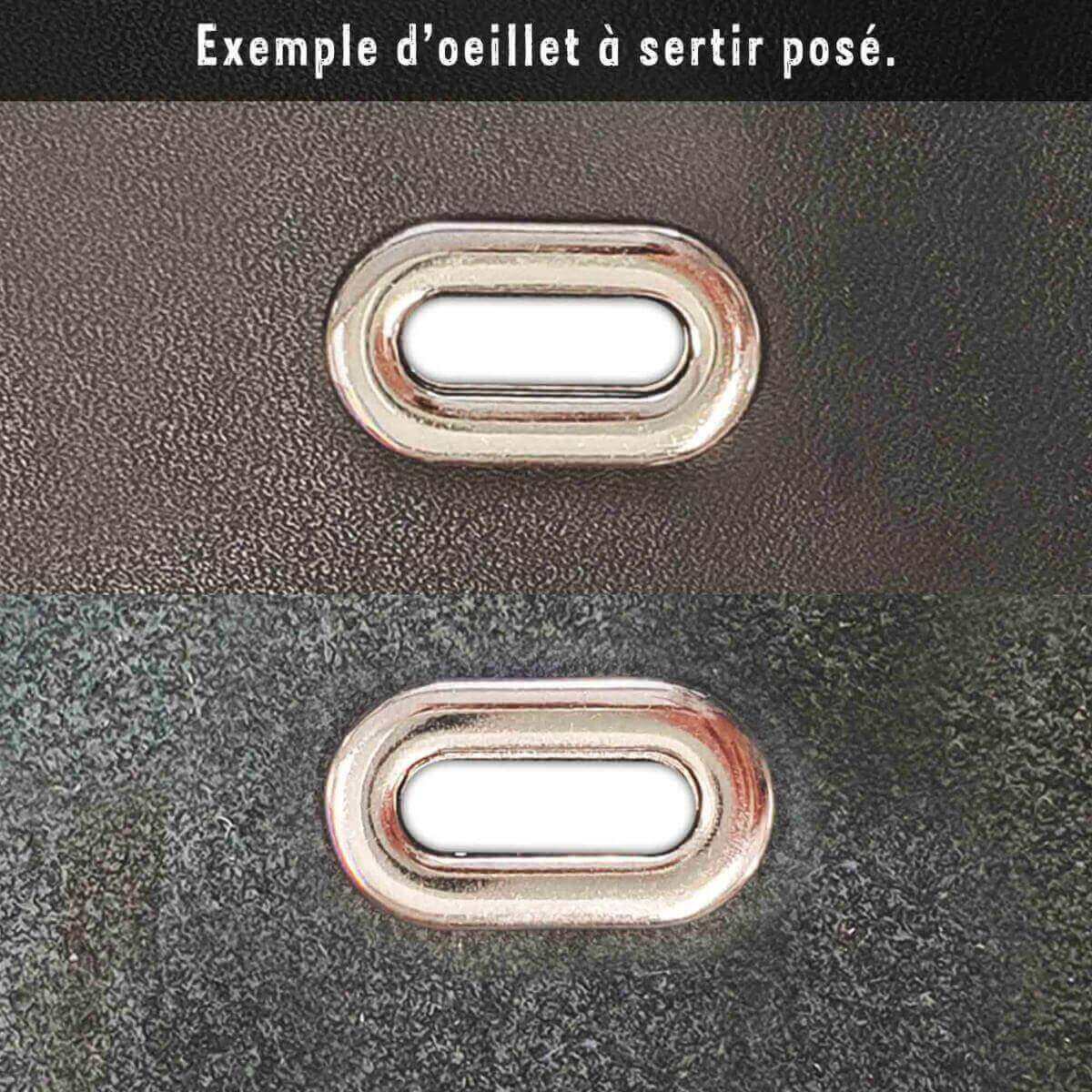 Oeillet ovale à sertir - NICKELE - 20x6,5 mm - Image 3