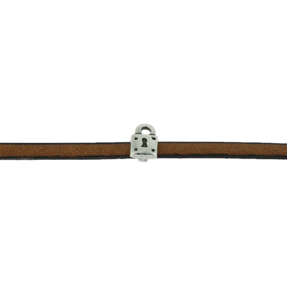 Coulissant CADENAS - Lanière de 5 mm - ARGENT VIEILLI