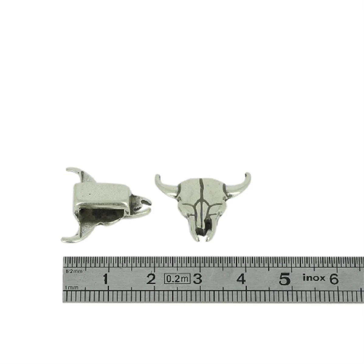 Coulissant BISON - Lanière de 10 mm - ARGENT VIEILLI - Image 2