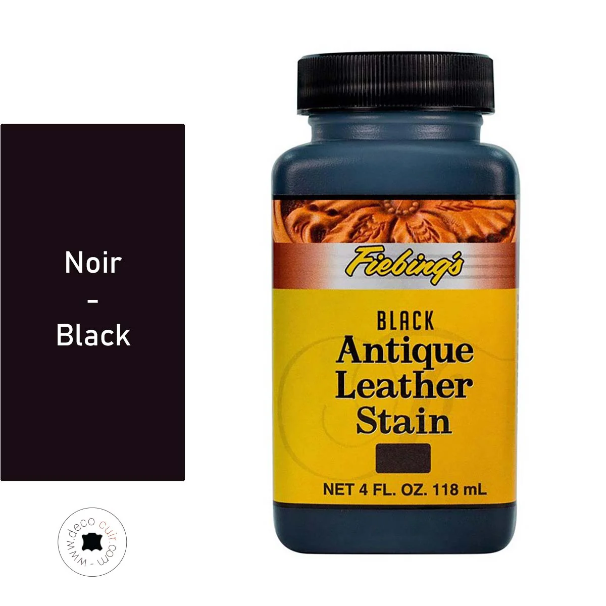 Patine après teinture Fiebing's Antique Leather Stain 118ml - NOIR / BLACK
