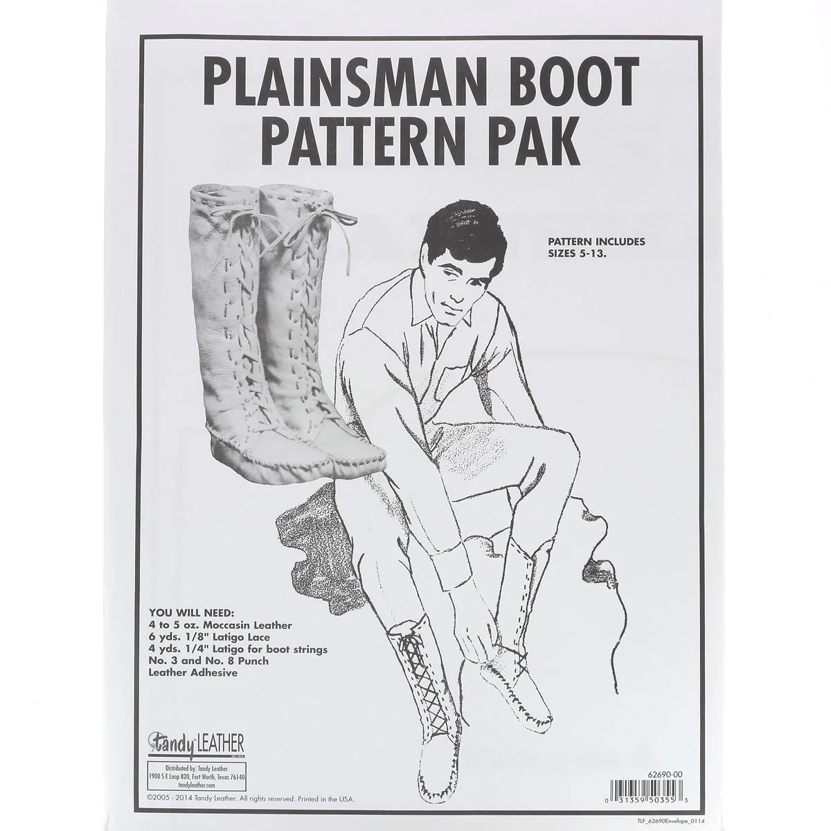 Patrons pour bottes Plainsman en cuir - 62690