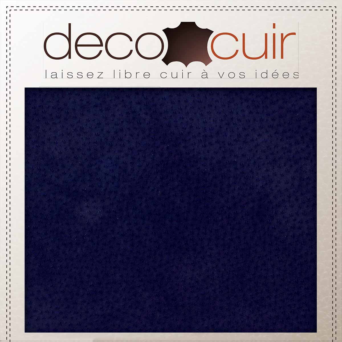 Peau de croûte de cuir de porc velours VELVET - BLEU MARINE - Image 2