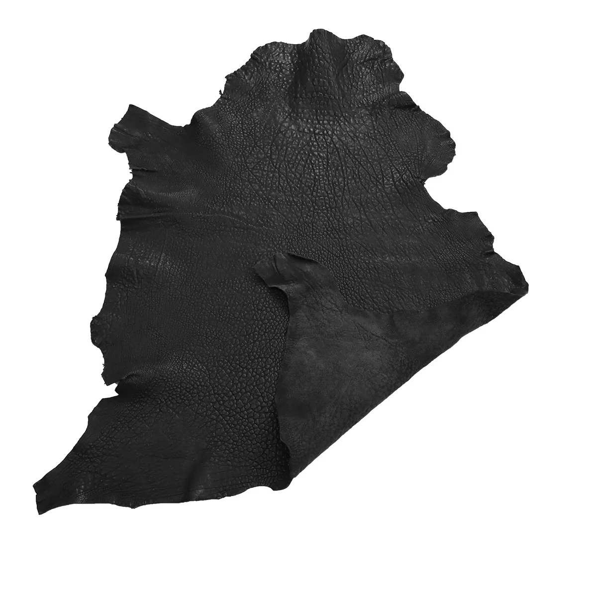 Peau de cuir d'agneau crispé "Bubble" - NOIR Q64 - Image 2