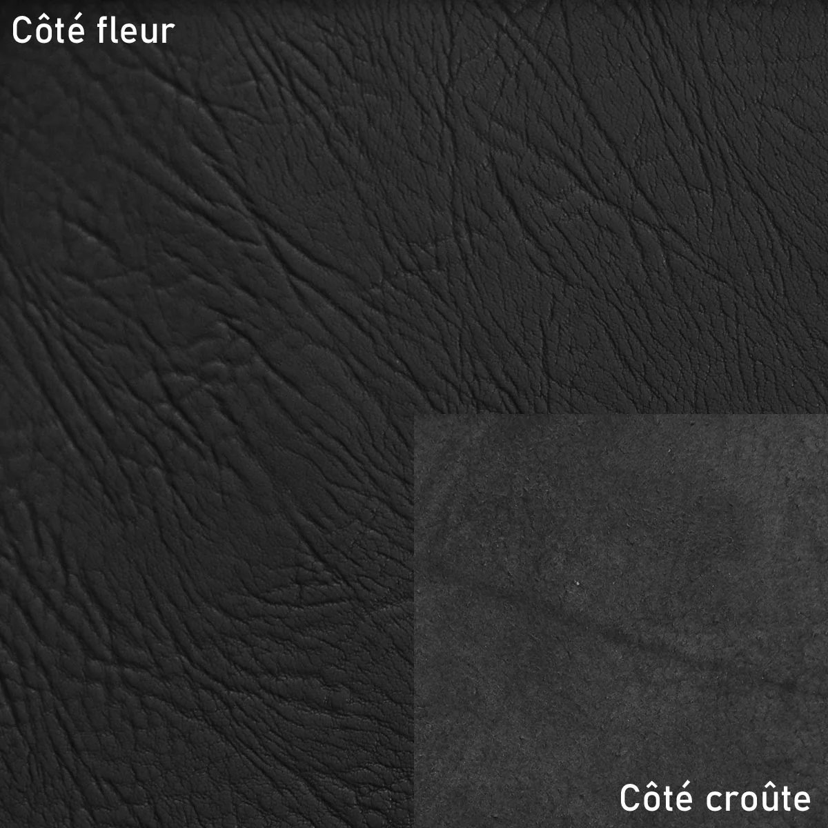 Peau de cuir d'agneau crispé - NOIR P69 - Image 2