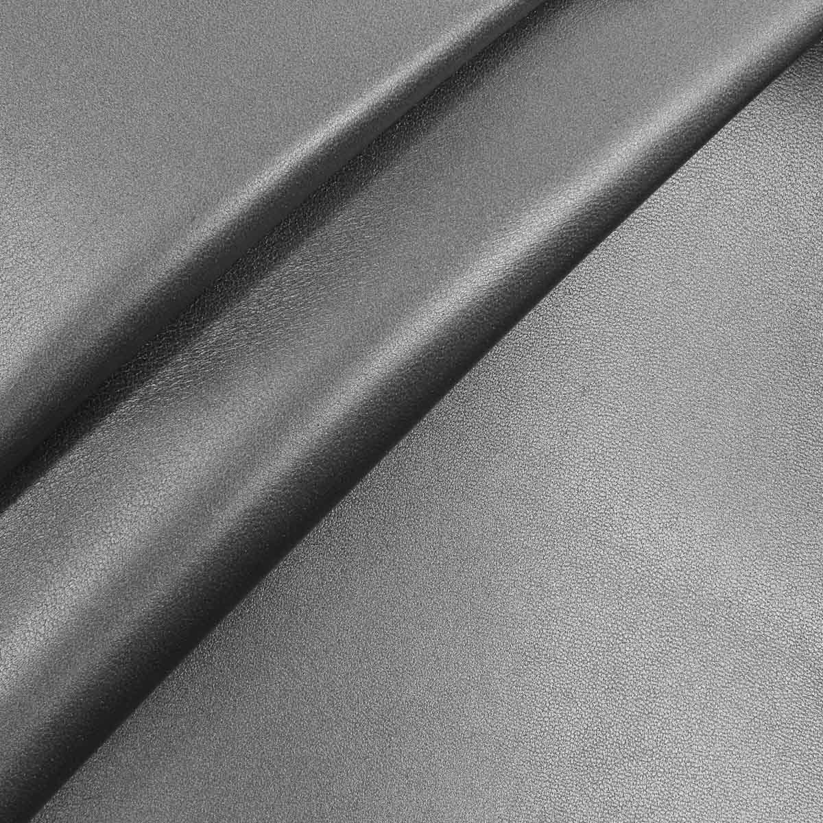 Peau de cuir d'agneau métallisé - GRIS ACIER O30 - Image 4
