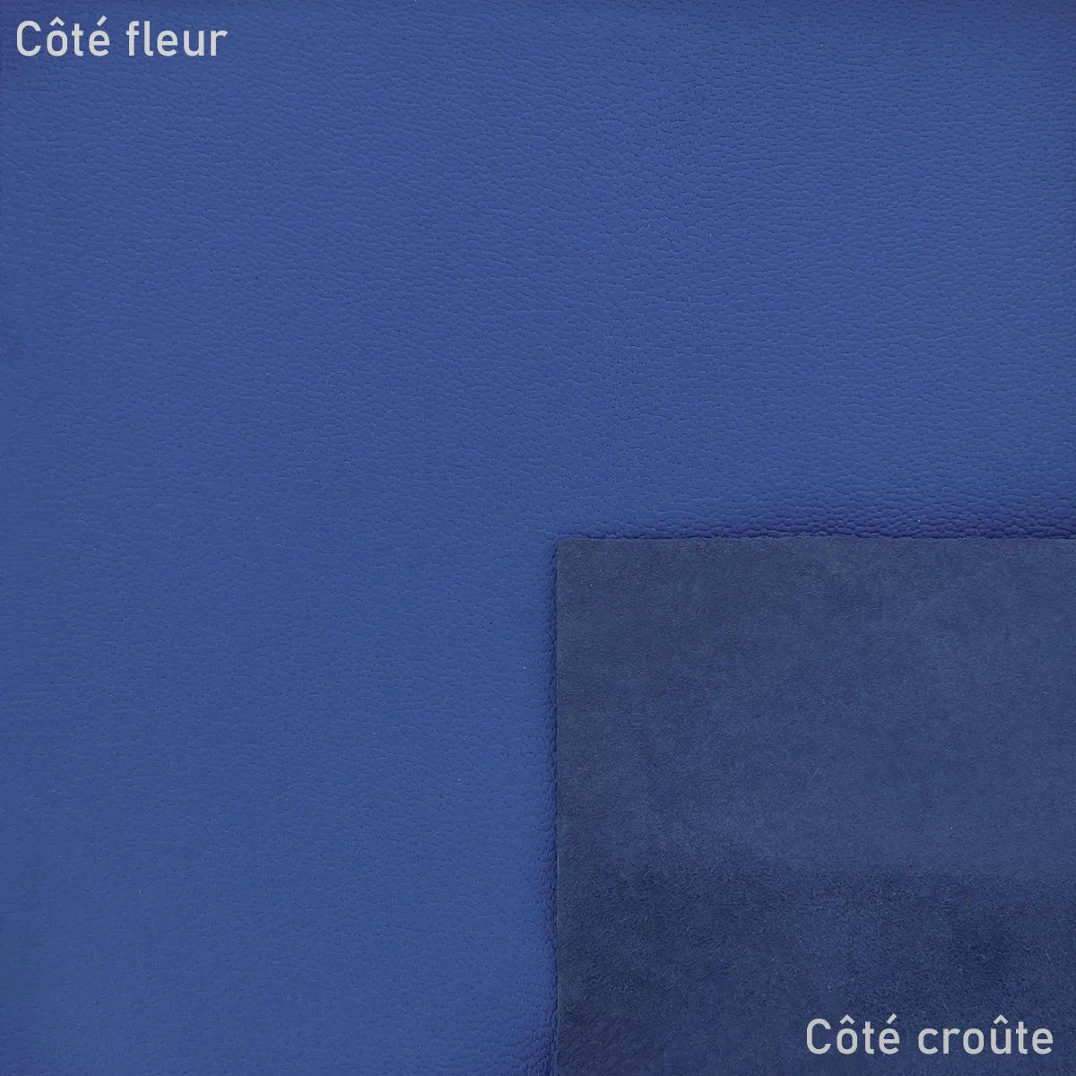 Peau de cuir de chèvre grainé - BLEU DE FRANCE T80 - Image 2