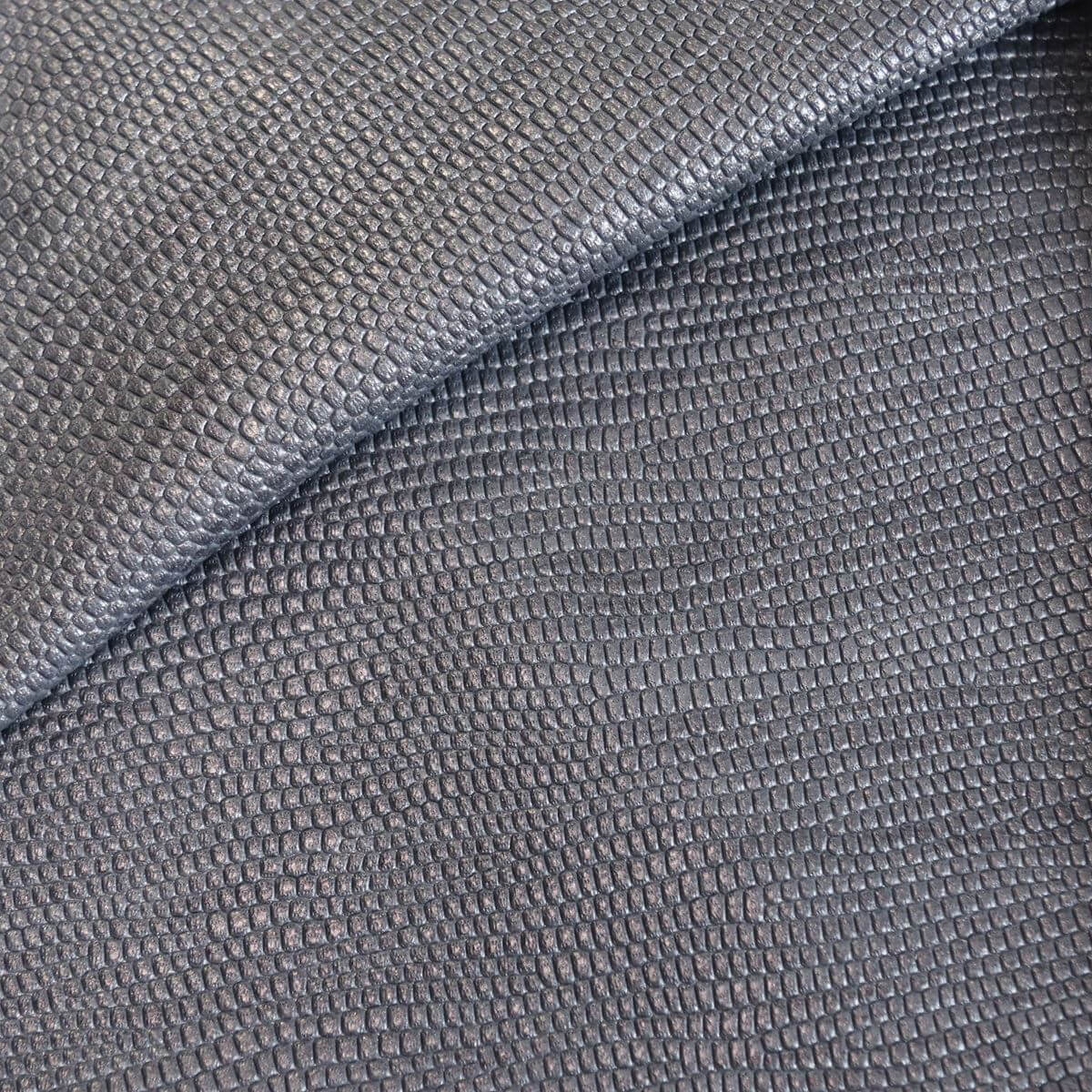 Peau de cuir de chèvre imitation reptile - GRIS ANTHRACITE NACRÉ P01 - Image 4