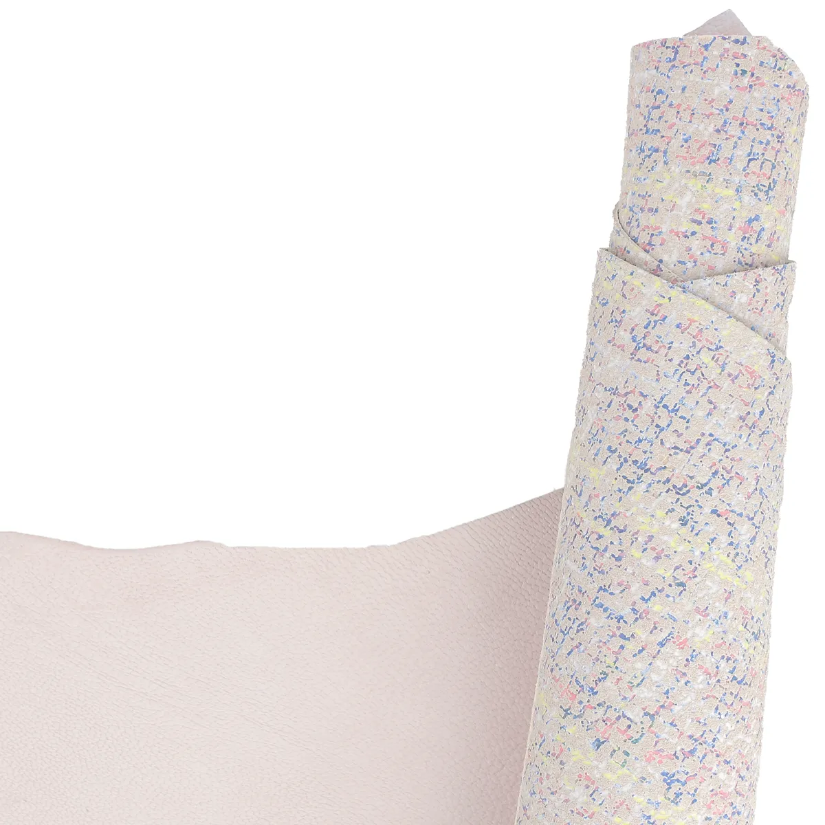 Peau de cuir de chèvre velours fantaisie - imprimé chiné ROSE T17