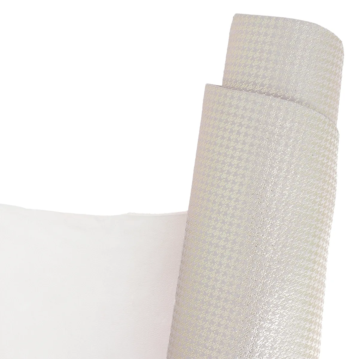 Peau de cuir de chèvre velours fantaisie - imprimé Pied de poule - BEIGE DORÉ T10