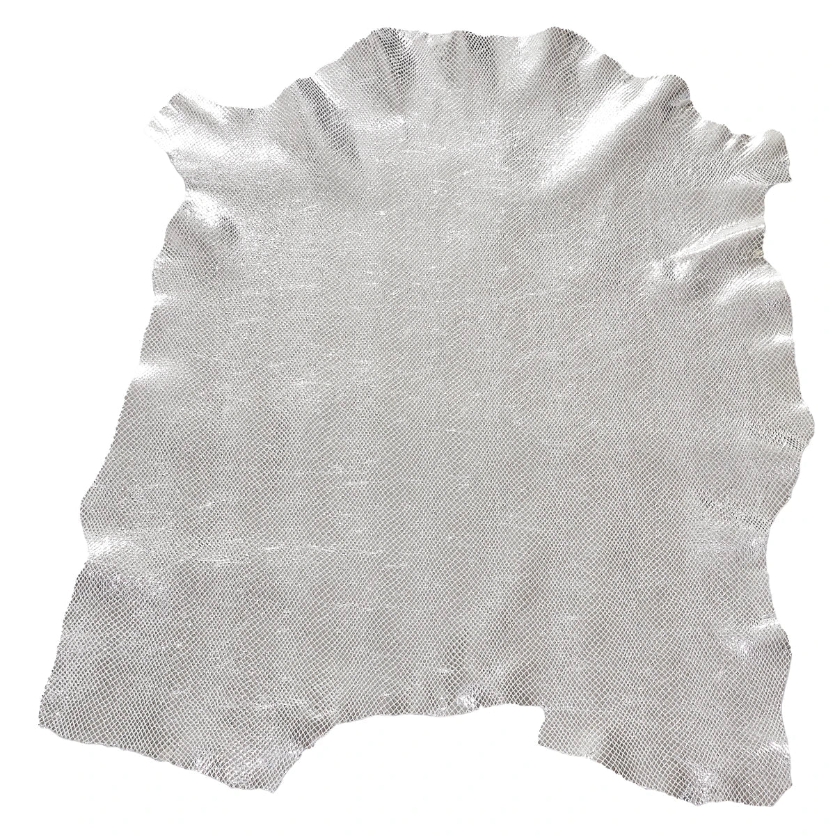Peau de cuir de chèvre velours fantaisie - imprimé reptile ARGENT T03 - Image 3