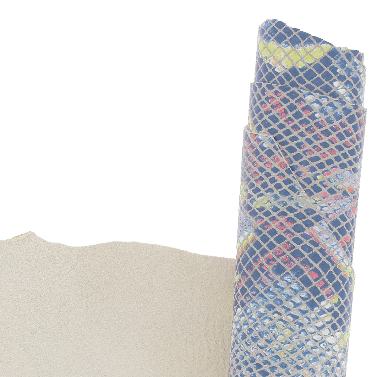 Peau de cuir de chèvre velours fantaisie - imprimé reptile MULTICOLORE T13