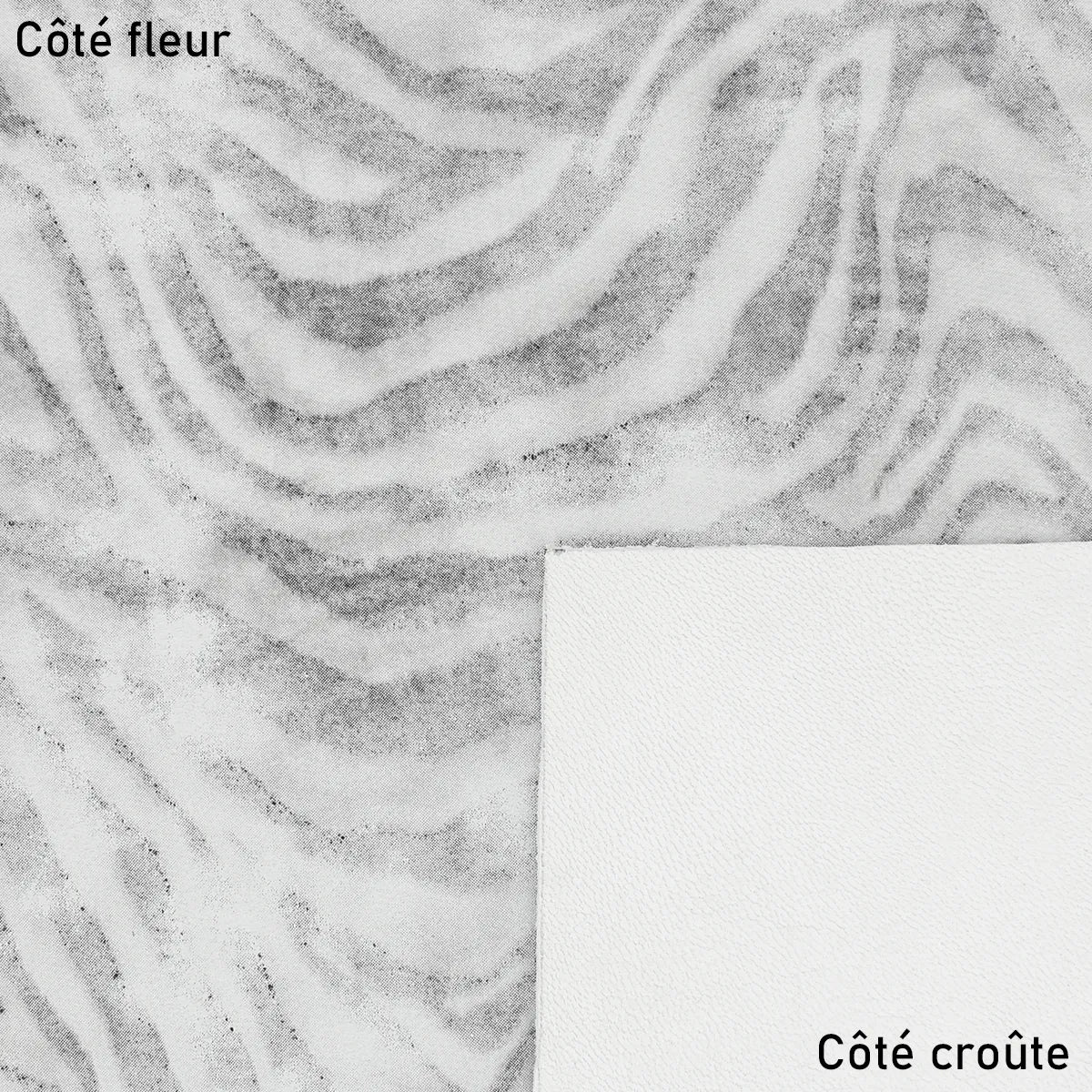 Peau de cuir de chèvre velours fantaisie - imprimé zébré - GRIS T16 - Image 2