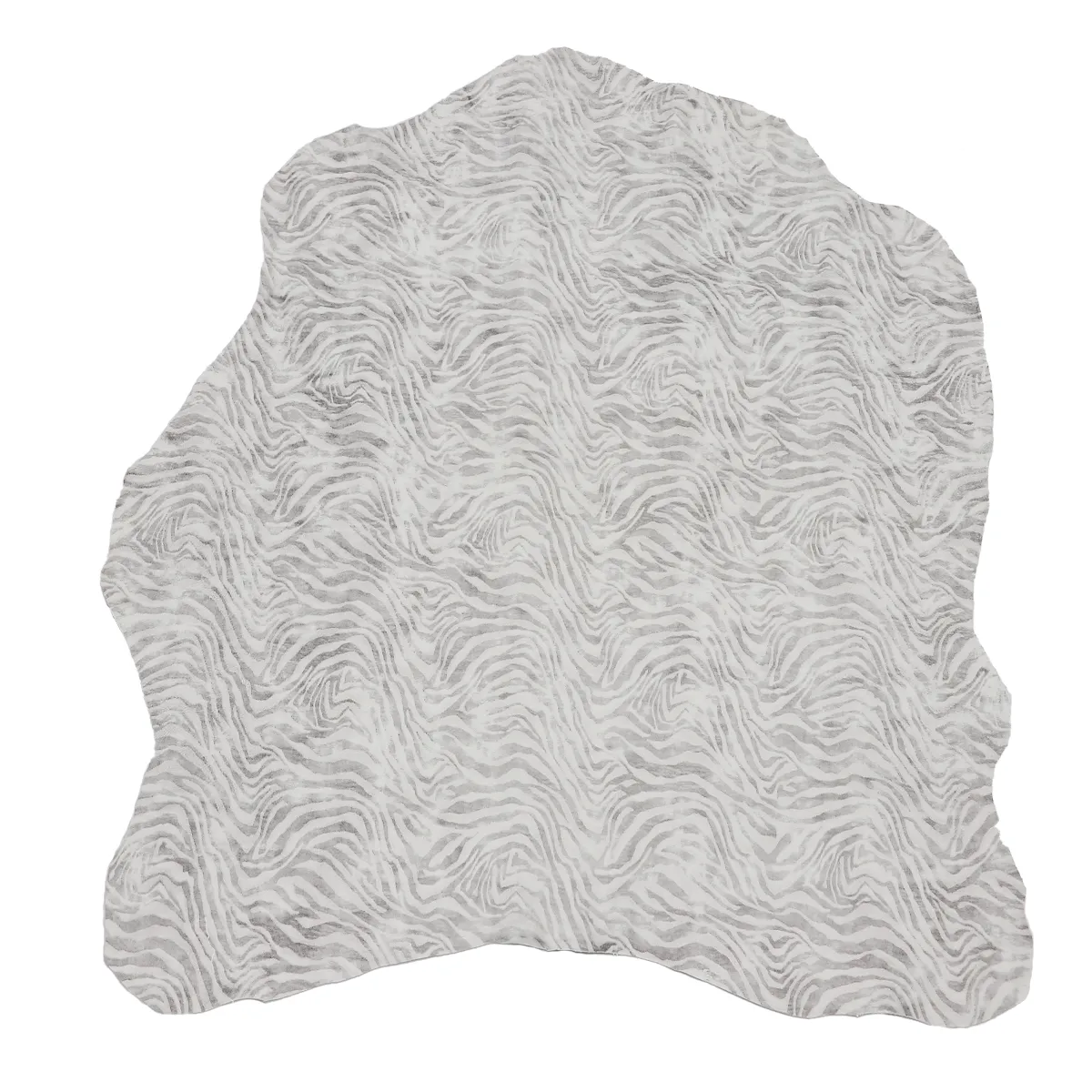Peau de cuir de chèvre velours fantaisie - imprimé zébré - GRIS T16 - Image 3