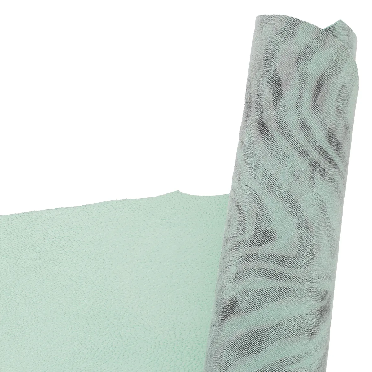 Peau de cuir de chèvre velours fantaisie - imprimé zébré - VERT T05