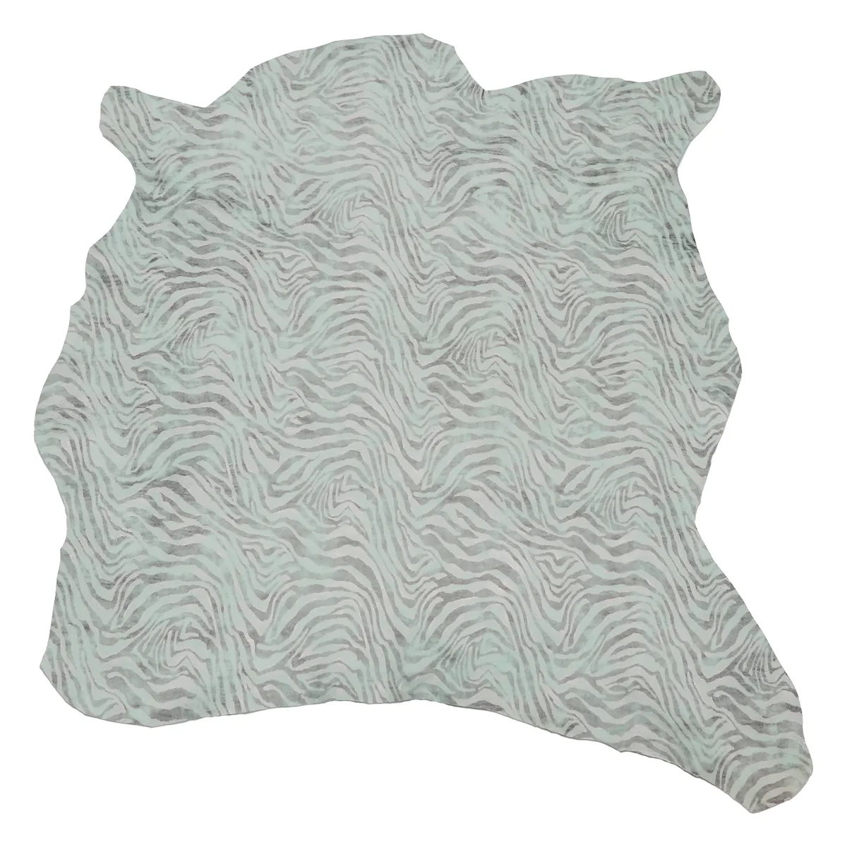 Peau de cuir de chèvre velours fantaisie - imprimé zébré - VERT T05 - Image 3