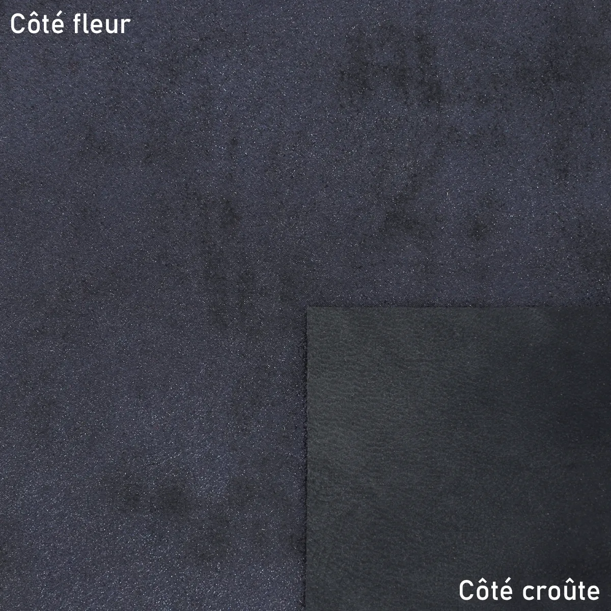 Peau de cuir de chèvre velours fantaisie - marbré BLEU METALLISE S64 - Image 2