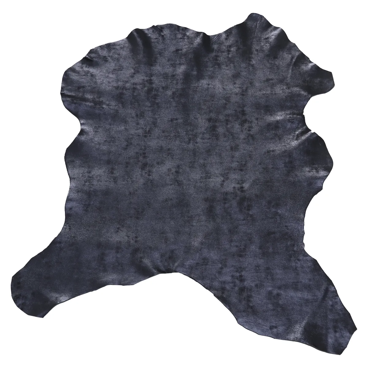 Peau de cuir de chèvre velours fantaisie - marbré BLEU METALLISE S64 - Image 3