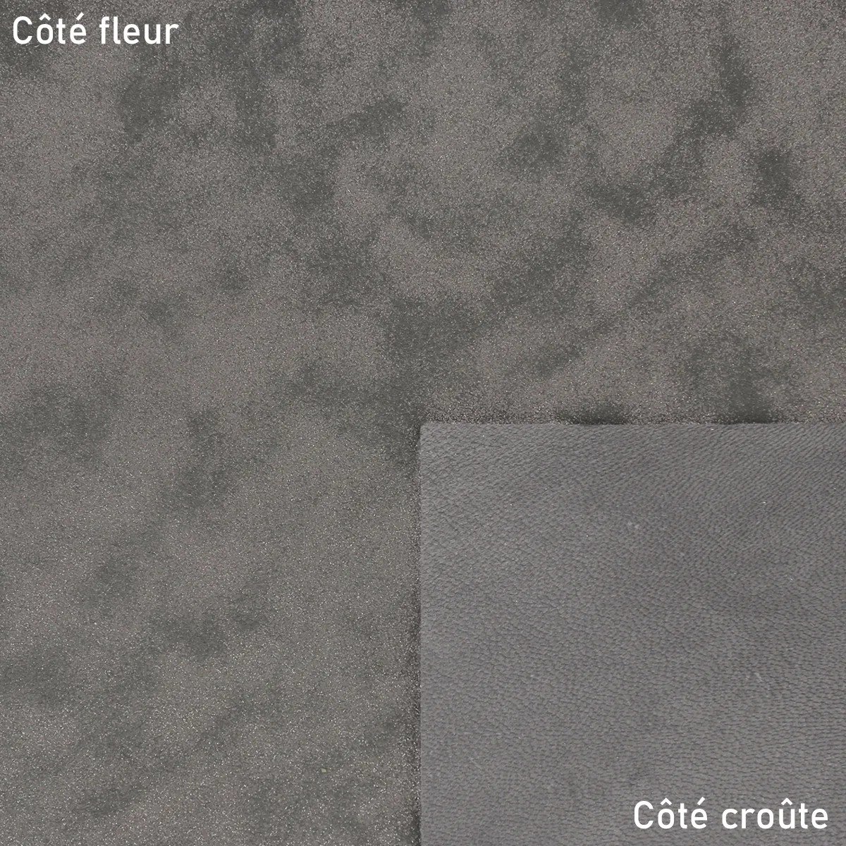 Peau de cuir de chèvre velours fantaisie - marbré GRIS MÉTALLISÉ S66 - Image 2