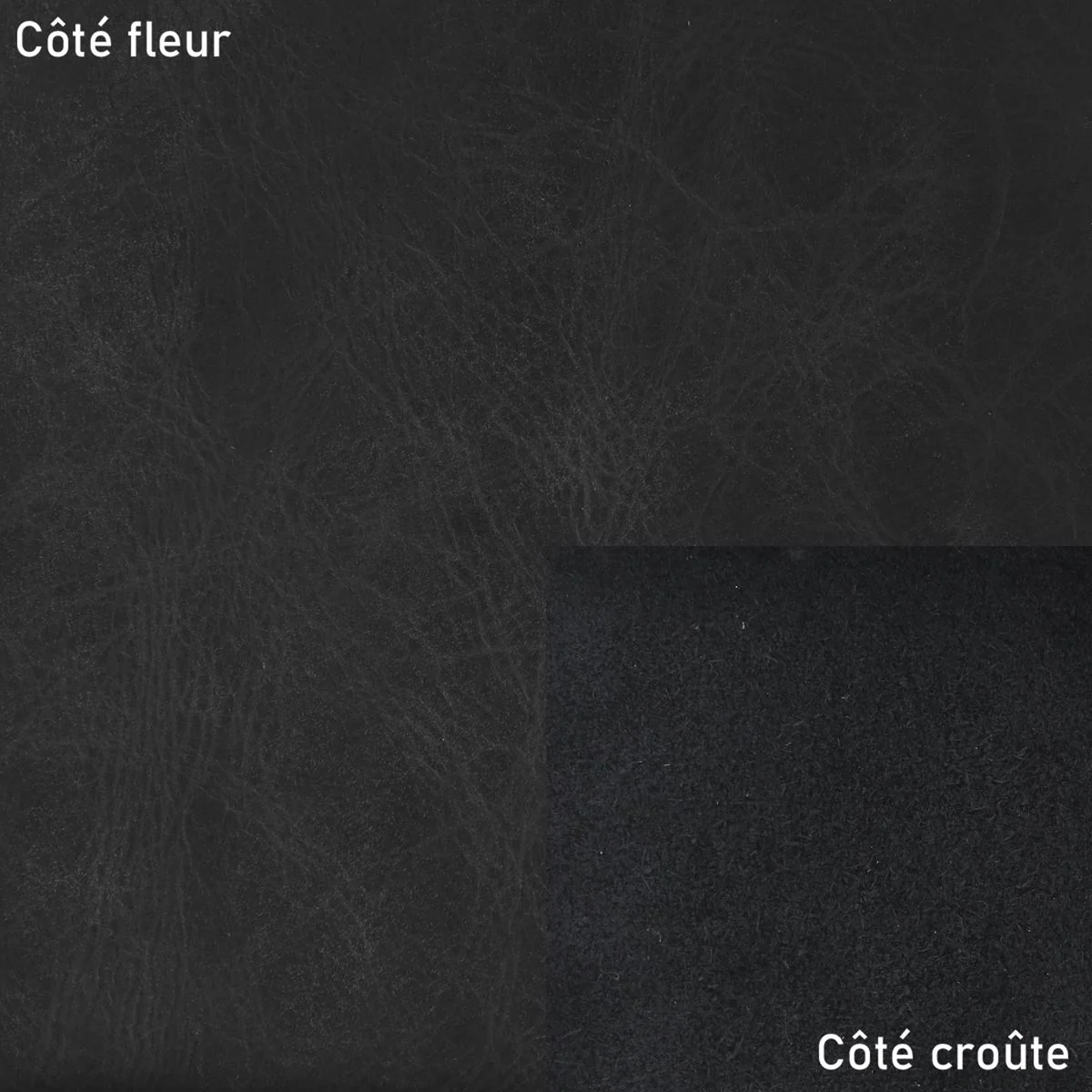 Peau de cuir de vachette ameublement CLUB - NOIR - Image 3