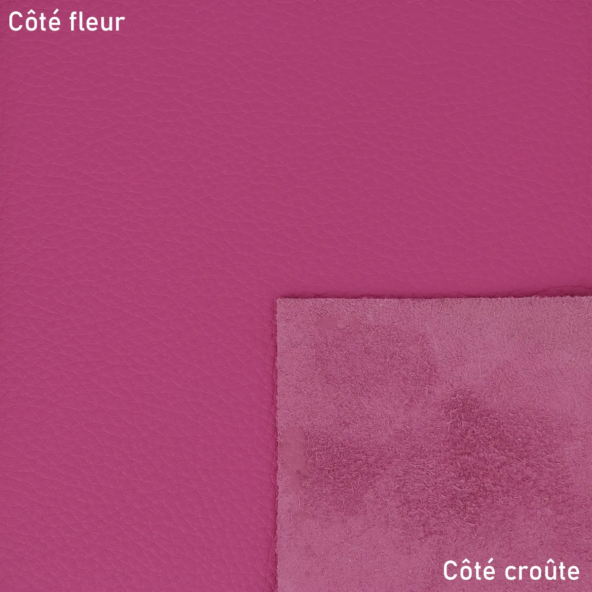Peau de cuir de vachette grainé - ROSE FRAMBOISE T73 - Image 2