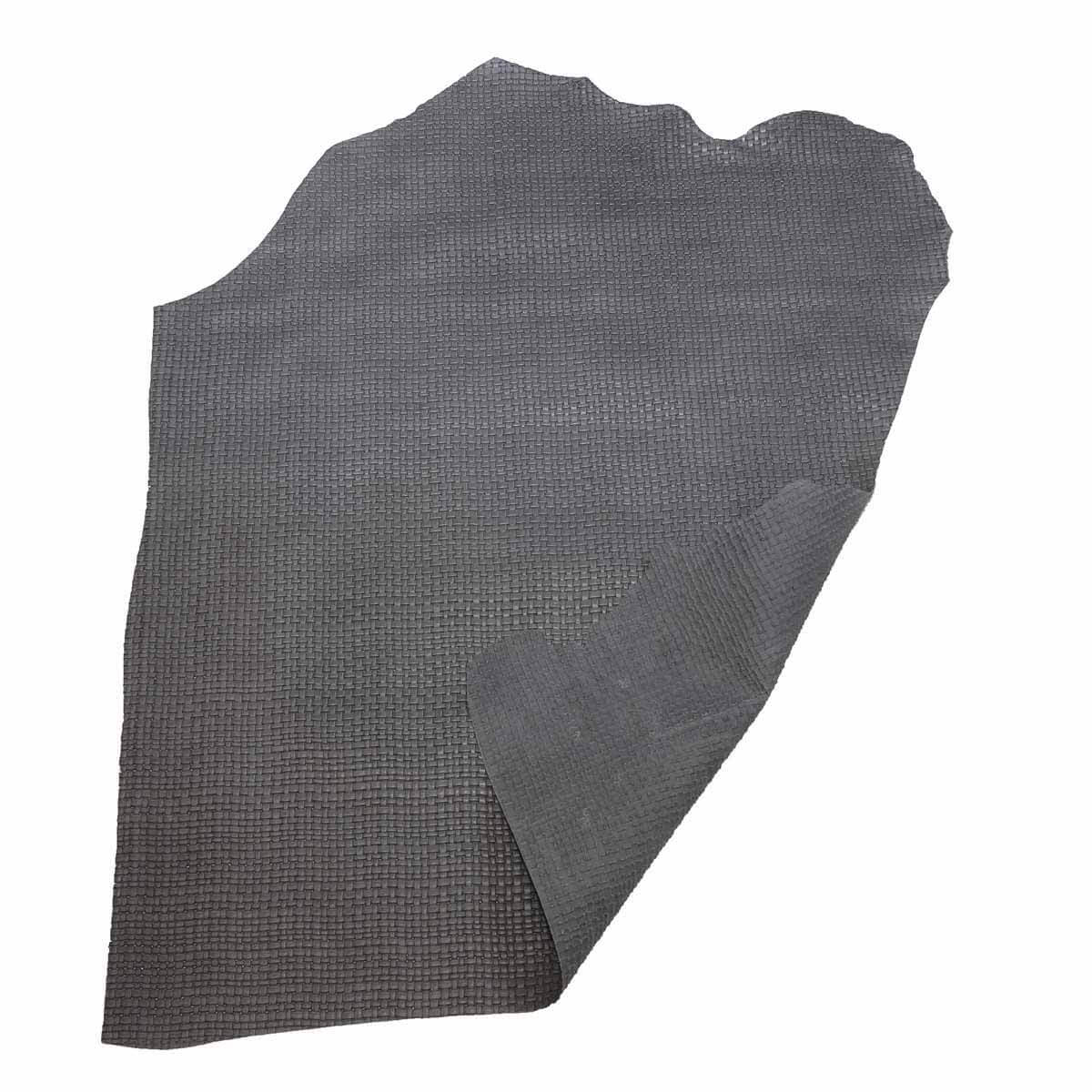 Peau de cuir de veau effet tressé - GRIS J56 - Image 3