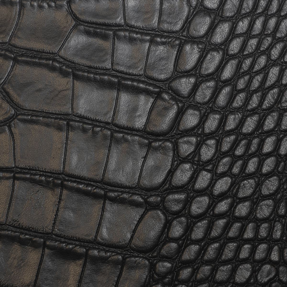 Peau entière de cuir de basane FRANCE imitation Crocodile - ANILINE - NOIR BAF18 - Image 7
