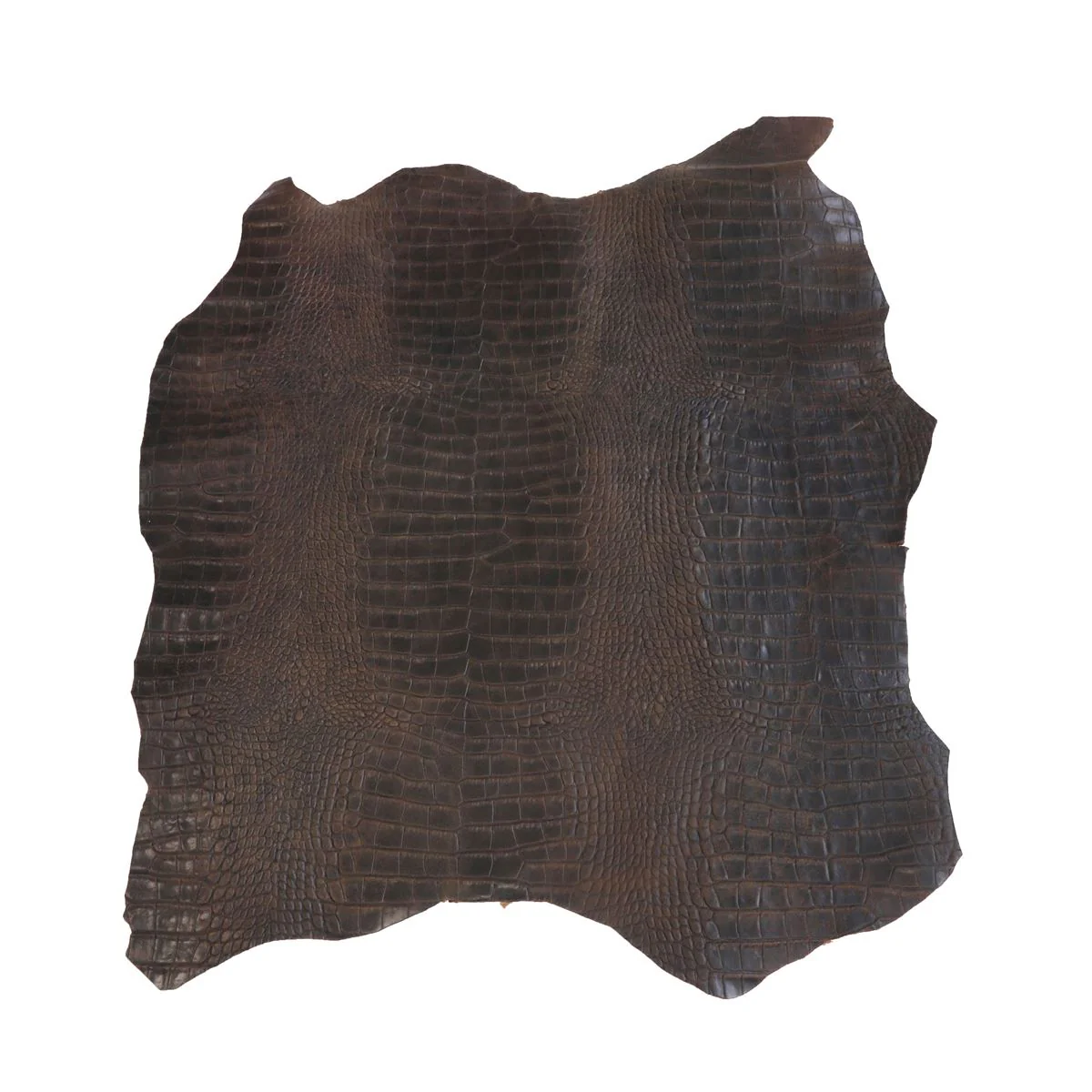 Peau entière de cuir de basane FRANCE imitation Crocodile - MARRON VIEILLI BAF23
